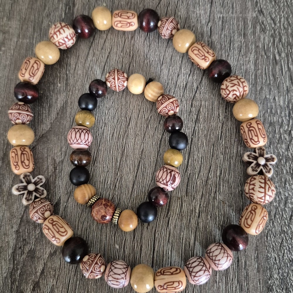 Handcrafted Mens Tibeton Neclace/Braclet Set! - Picture 4 of 7
